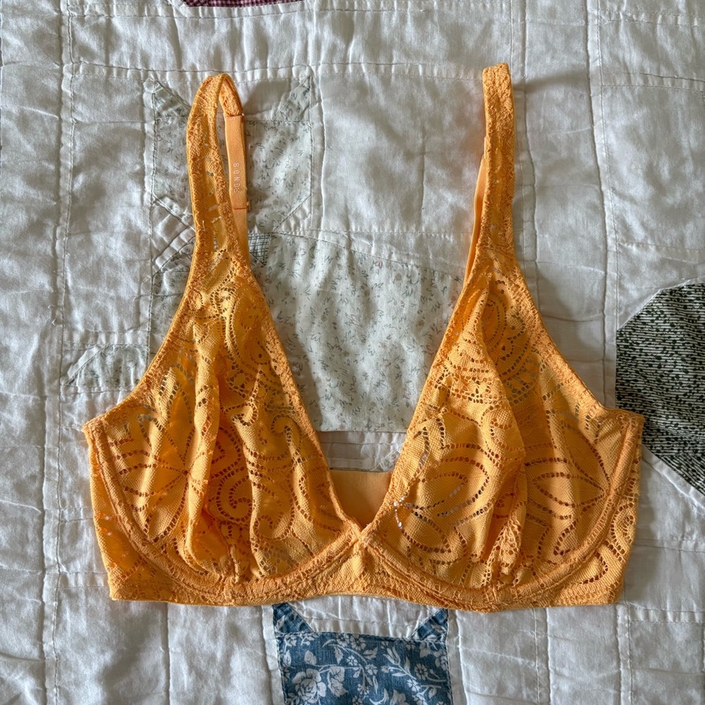Intimately Bonds Orange Lace Underwire Bra 32D